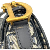 クリスチャン・ディオール Christian Dior サドルバッグミニ M0447CTZQ ネイビー アイボリー GD金具 オブリークジャガード レディース ショルダーバッグ