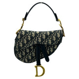 クリスチャン・ディオール Christian Dior サドルバッグミニ M0447CTZQ ネイビー アイボリー GD金具 オブリークジャガード レディース ショルダーバッグ