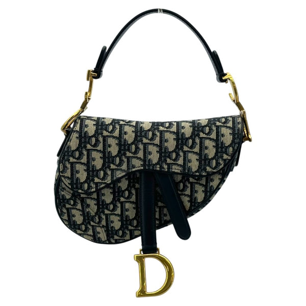 クリスチャン・ディオール Christian Dior サドルバッグミニ M0447CTZQ ネイビー アイボリー GD金具 オブリークジャガード レディース ショルダーバッグ
