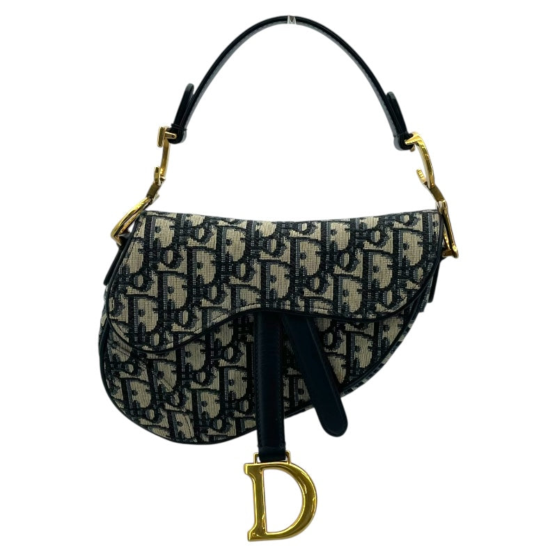 クリスチャン・ディオール Christian Dior サドルバッグミニ M0447CTZQ ネイビー アイボリー GD金具 オブリークジャガード レディース ショルダーバッグ