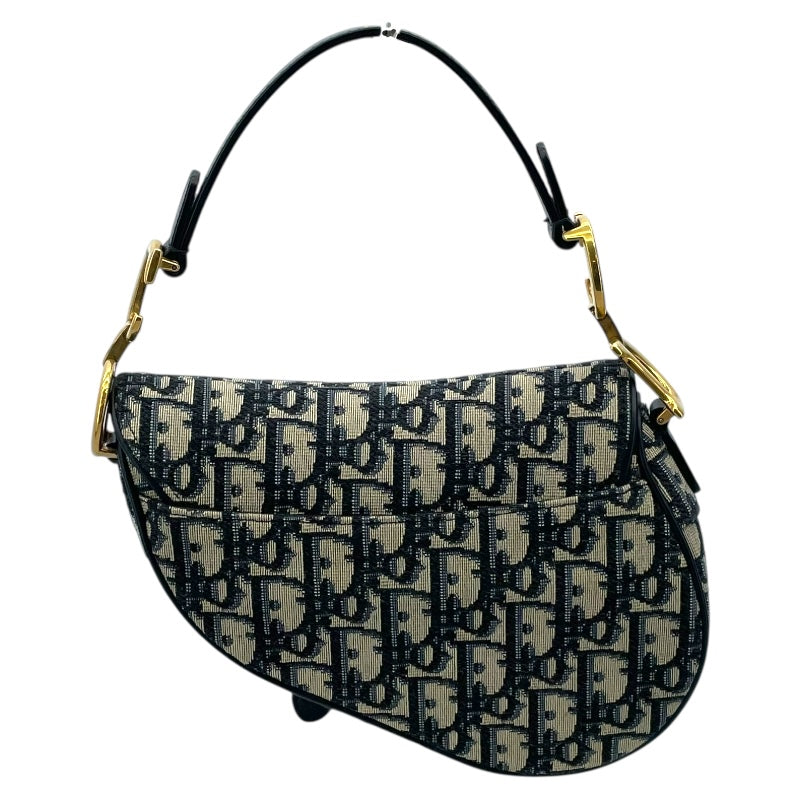 クリスチャン・ディオール Christian Dior サドルバッグミニ M0447CTZQ ネイビー アイボリー GD金具 オブリークジャガード レディース ショルダーバッグ