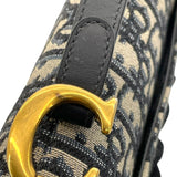 クリスチャン・ディオール Christian Dior サドルバッグミニ M0447CTZQ ネイビー アイボリー GD金具 オブリークジャガード レディース ショルダーバッグ