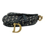 クリスチャン・ディオール Christian Dior サドルバッグ ミニ M0447CTZQ ネイビー アイボリー GD金具 オブリークジャガード レディース ハンドバッグ
