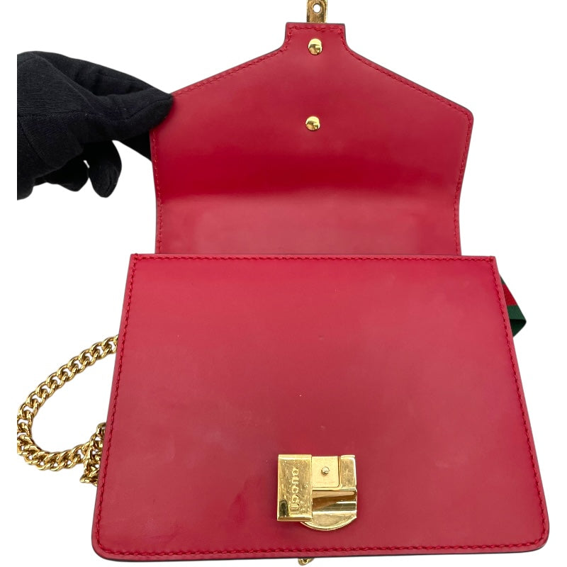 グッチ GUCCI シルヴィ ミニチェーンバッグ 431666 レッド レザー/キャンバス レディース ショルダーバッグ