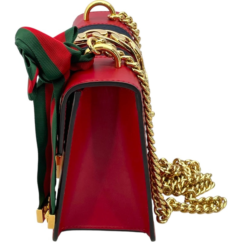 グッチ GUCCI シルヴィ ミニチェーンバッグ 431666 レッド レザー/キャンバス レディース ショルダーバッグ
