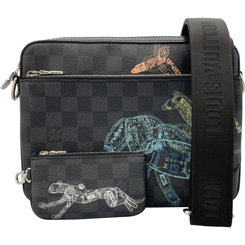 ルイ・ヴィトン LOUIS VUITTON トリオメッセンジャー N58040 ブラック ダミエ・グラフィット メンズ ショルダーバッグ