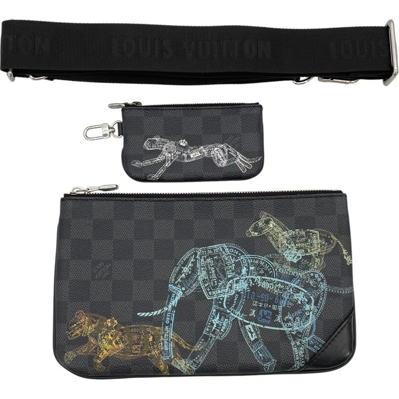ルイ・ヴィトン LOUIS VUITTON トリオメッセンジャー N58040 ブラック ダミエ・グラフィット メンズ ショルダーバッグ