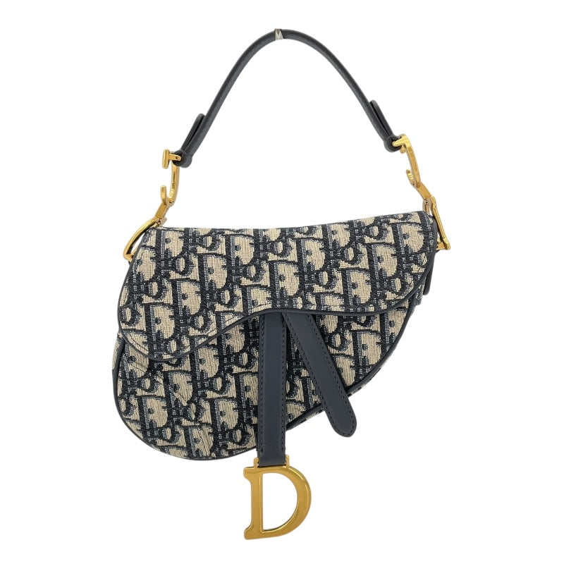 クリスチャン・ディオール Christian Dior サドルバッグ ミニ MO447CTZQ ネイビー　ゴールド金具 オブリークジャカード レディース ハンドバッグ