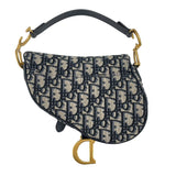 クリスチャン・ディオール Christian Dior サドルバッグ ミニ MO447CTZQ ネイビー　ゴールド金具 オブリークジャカード レディース ハンドバッグ
