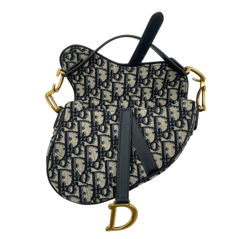クリスチャン・ディオール Christian Dior サドルバッグ ミニ MO447CTZQ ネイビー　ゴールド金具 オブリークジャカード レディース ハンドバッグ