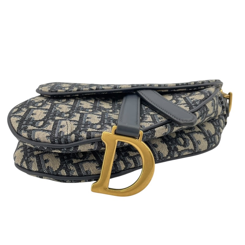 クリスチャン・ディオール Christian Dior サドルバッグ ミニ MO447CTZQ ネイビー　ゴールド金具 オブリークジャカード レディース ハンドバッグ