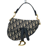 クリスチャン・ディオール Christian Dior ミニサドルバッグ M0447CTZQ ネイビー アイボリー GD金具 オブリークジャガード レディース ハンドバッグ