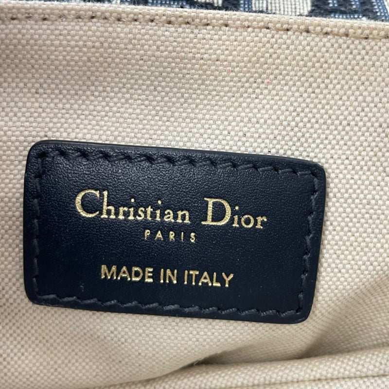 クリスチャン・ディオール Christian Dior ミニサドルバッグ M0447CTZQ ネイビー アイボリー GD金具 オブリークジャガード レディース ハンドバッグ