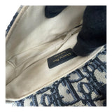 クリスチャン・ディオール Christian Dior ミニサドルバッグ M0447CTZQ ネイビー アイボリー GD金具 オブリークジャガード レディース ハンドバッグ