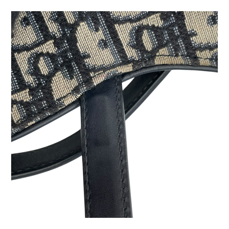 クリスチャン・ディオール Christian Dior ミニサドルバッグ M0447CTZQ ネイビー アイボリー GD金具 オブリークジャガード レディース ハンドバッグ