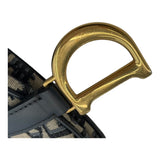 クリスチャン・ディオール Christian Dior ミニサドルバッグ M0447CTZQ ネイビー アイボリー GD金具 オブリークジャガード レディース ハンドバッグ