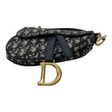クリスチャン・ディオール Christian Dior ミニサドルバッグ M0447CTZQ ネイビー アイボリー GD金具 オブリークジャガード レディース ハンドバッグ