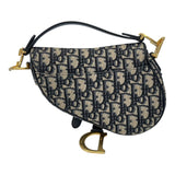 クリスチャン・ディオール Christian Dior ミニサドルバッグ M0447CTZQ ネイビー アイボリー GD金具 オブリークジャガード レディース ハンドバッグ