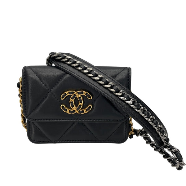 シャネル CHANEL CHANEL19　チェーンクラッチバッグ AP2522 31番台 ブラック GD・SV金具 ラムスキン レディース クラッチバッグ