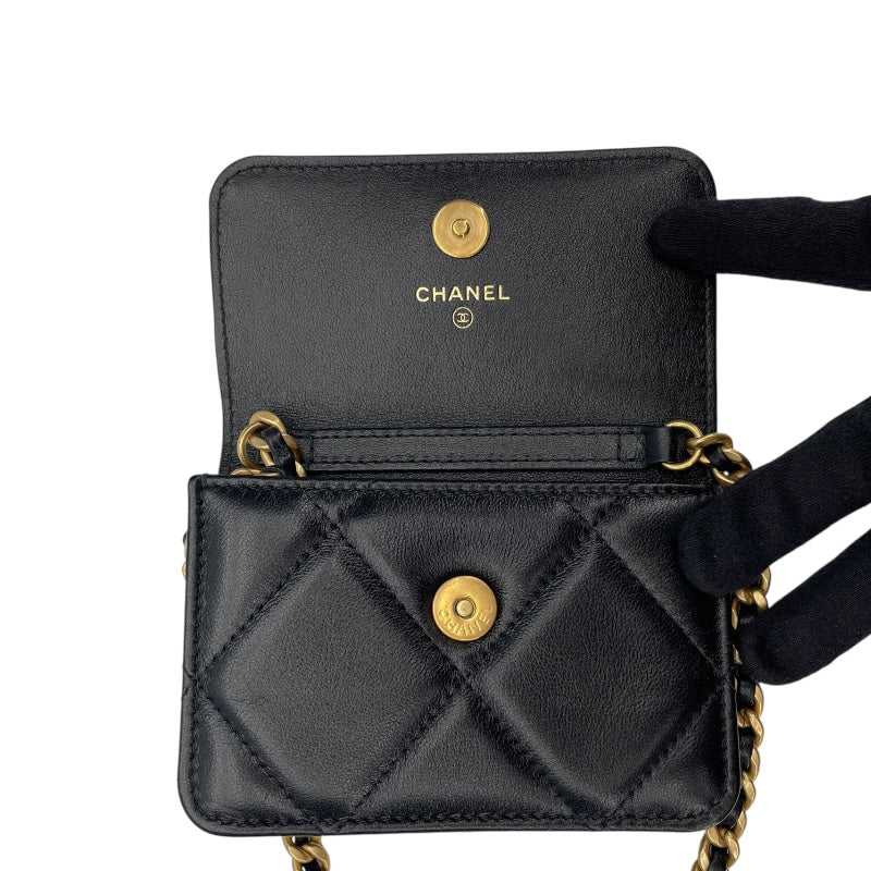 シャネル CHANEL CHANEL19　チェーンクラッチバッグ AP2522 31番台 ブラック GD・SV金具 ラムスキン レディース クラッチバッグ