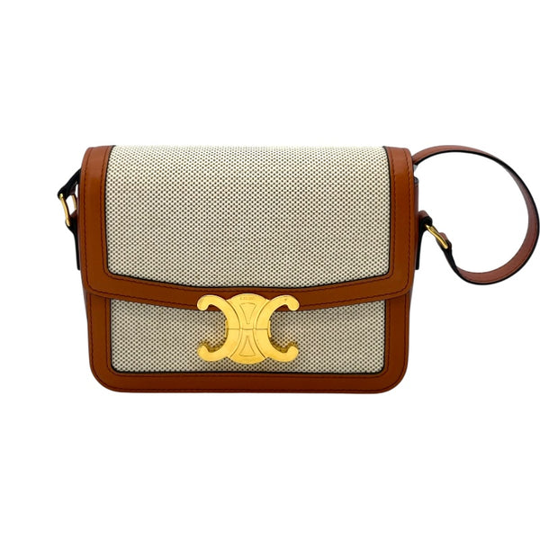 セリーヌ CELINE ティーントリオンフ 188882EGC.02NT ナチュラル タン テキスタイル・カーフ レディース ショルダーバッグ