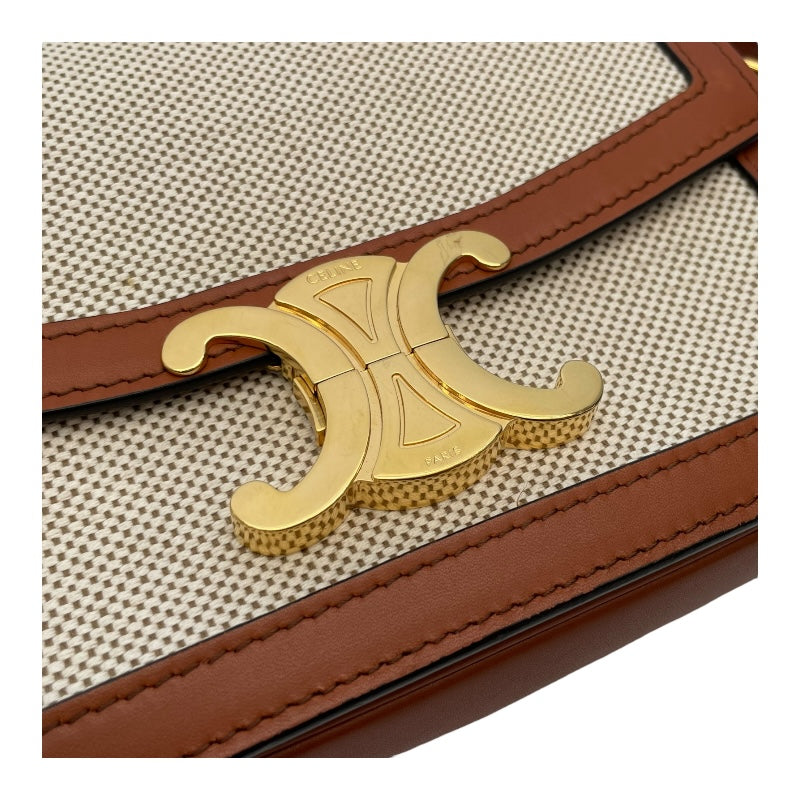 セリーヌ CELINE ティーントリオンフ 188882EGC.02NT ナチュラル タン テキスタイル・カーフ レディース ショルダーバッグ