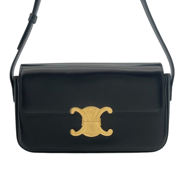 セリーヌ CELINE ショルダーバッグ クロード 194143 ブラック GD金具 シャイニーカーフ レディース ショルダーバッグ