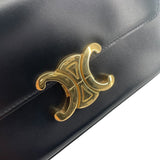 セリーヌ CELINE ショルダーバッグ クロード 194143 ブラック GD金具 シャイニーカーフ レディース ショルダーバッグ