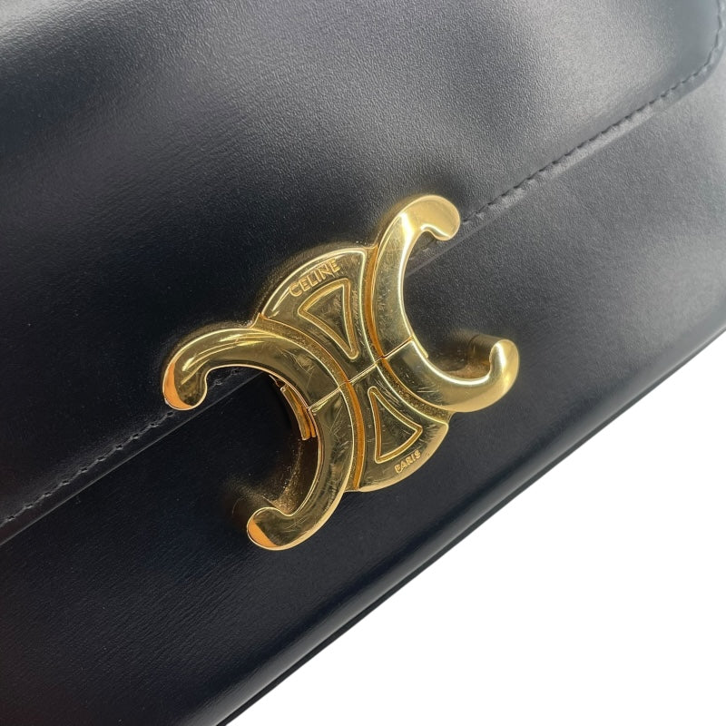 セリーヌ CELINE ショルダーバッグ クロード 194143 ブラック GD金具 シャイニーカーフ レディース ショルダーバッグ