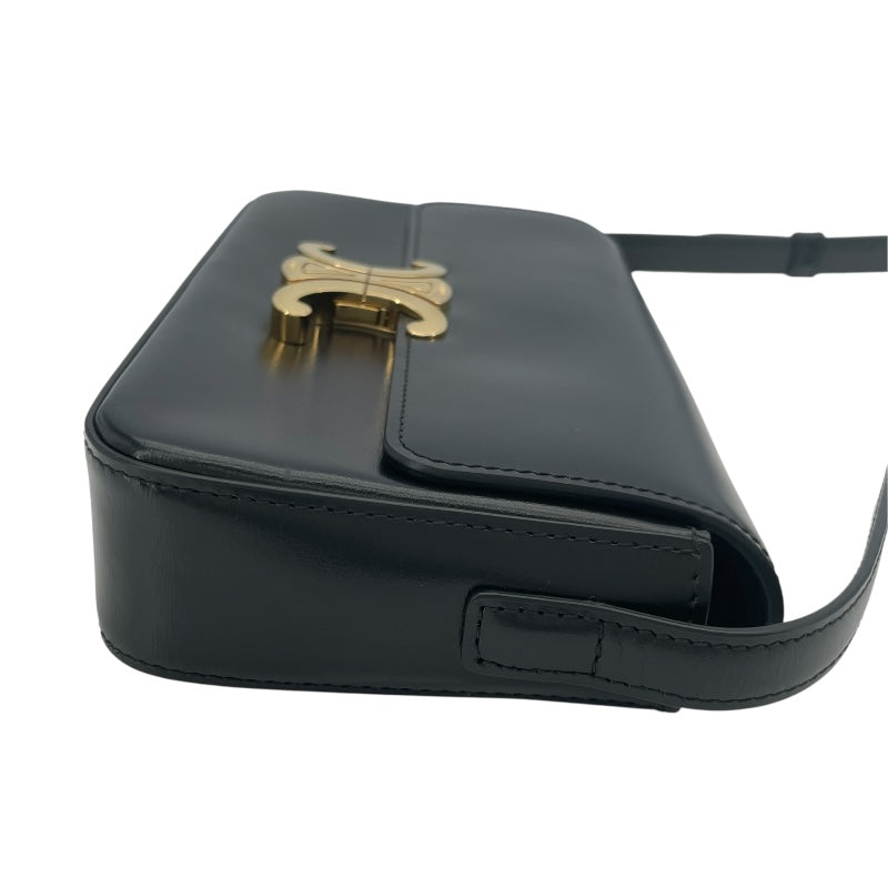 セリーヌ CELINE ショルダーバッグ クロード 194143 ブラック GD金具 シャイニーカーフ レディース ショルダーバッグ