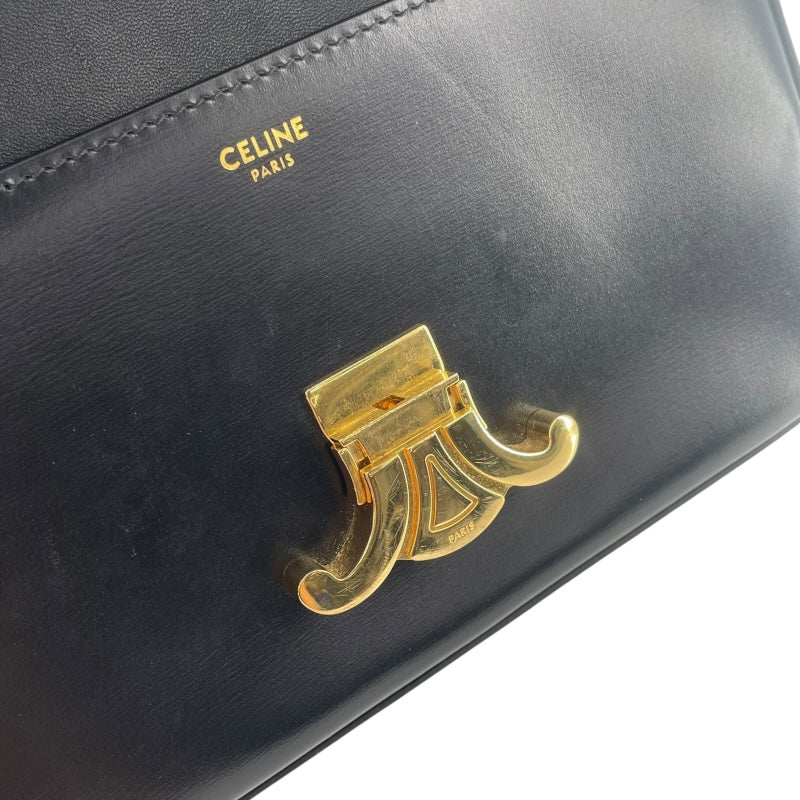 セリーヌ CELINE ショルダーバッグ クロード 194143 ブラック GD金具 シャイニーカーフ レディース ショルダーバッグ