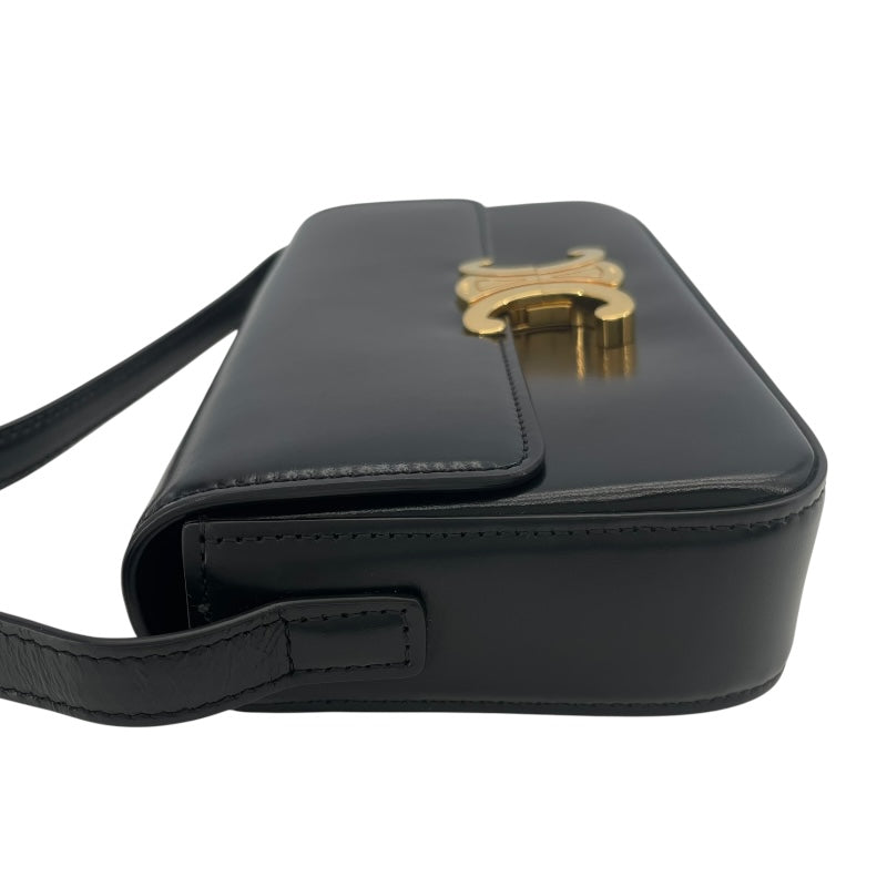 セリーヌ CELINE ショルダーバッグ クロード 194143 ブラック GD金具 シャイニーカーフ レディース ショルダーバッグ