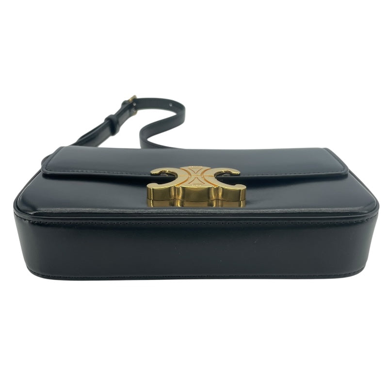 セリーヌ CELINE ショルダーバッグ クロード 194143 ブラック GD金具 シャイニーカーフ レディース ショルダーバッグ
