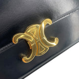 セリーヌ CELINE ショルダーバッグ クロード 194143 ブラック GD金具 シャイニーカーフ レディース ショルダーバッグ