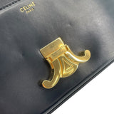 セリーヌ CELINE ショルダーバッグ クロード 194143 ブラック GD金具 シャイニーカーフ レディース ショルダーバッグ