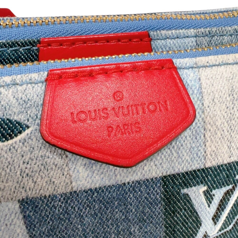 ルイ・ヴィトン LOUIS VUITTON ミュルティ・ポシェット アクセソワール M44990 ブルー　ゴールド金具 モノグラム・デニム レディース ショルダーバッグ