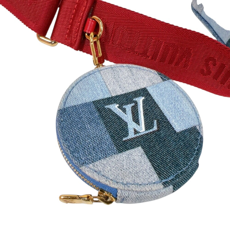 ルイ・ヴィトン LOUIS VUITTON ミュルティ・ポシェット アクセソワール M44990 ブルー　ゴールド金具 モノグラム・デニム レディース ショルダーバッグ