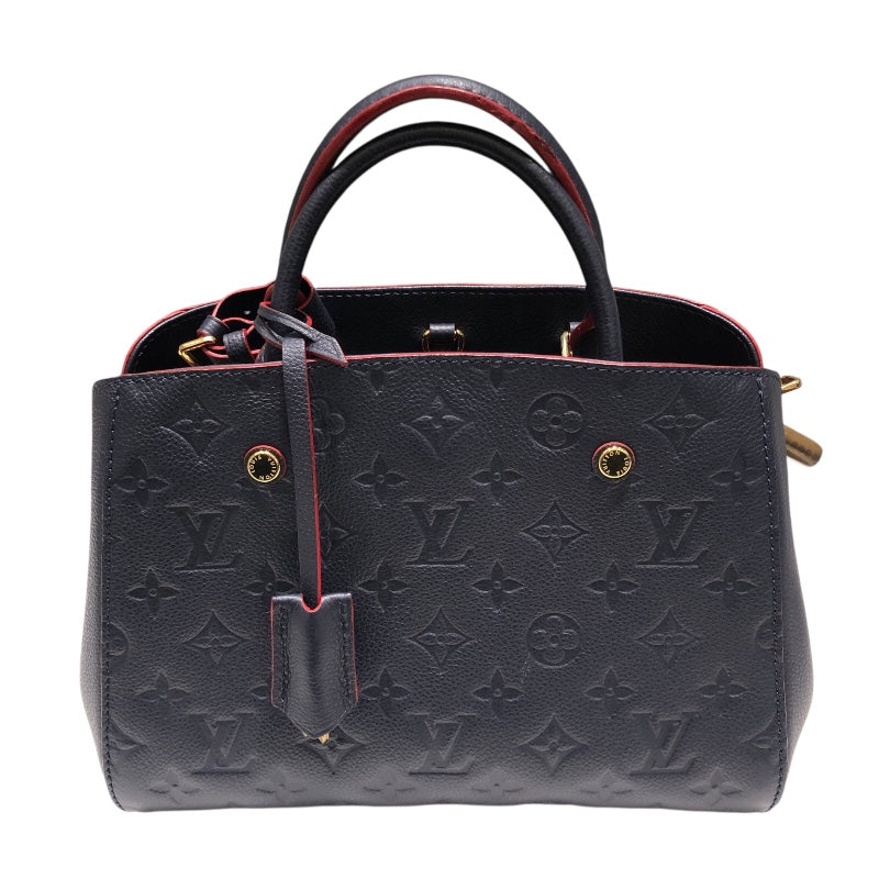 ルイ・ヴィトン LOUIS VUITTON モンテーニュBB M42747 ネイビー モノグラム・アンプラント レディース ハンドバッグ