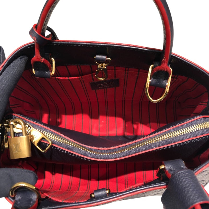 ルイ・ヴィトン LOUIS VUITTON モンテーニュBB M42747 ネイビー モノグラム・アンプラント レディース ハンドバッグ