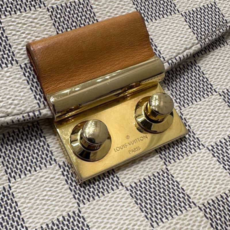 ルイ・ヴィトン LOUIS VUITTON クロワゼットPM N41581 ダミエ・アズール PVC レザー レディース ハンドバッグ