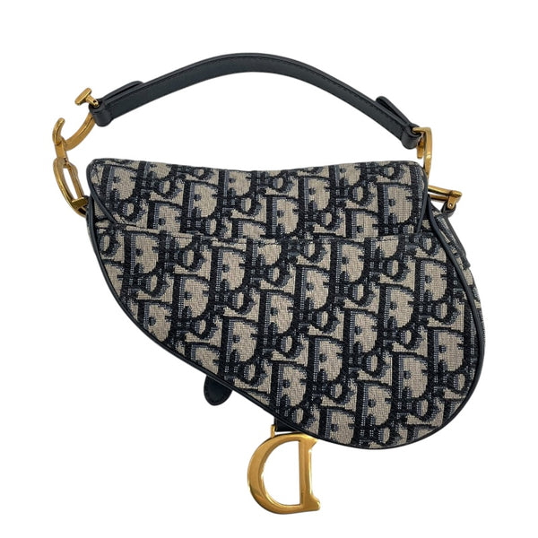 クリスチャン・ディオール Christian Dior サドルバッグミニ M0456CTZQ アイボリーxネイビー GD金具 オブリークキャンバス レディース ハンドバッグ
