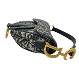 クリスチャン・ディオール Christian Dior サドルバッグミニ M0456CTZQ アイボリーxネイビー GD金具 オブリークキャンバス レディース ハンドバッグ