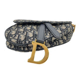 クリスチャン・ディオール Christian Dior サドルバッグミニ M0456CTZQ アイボリーxネイビー GD金具 オブリークキャンバス レディース ハンドバッグ