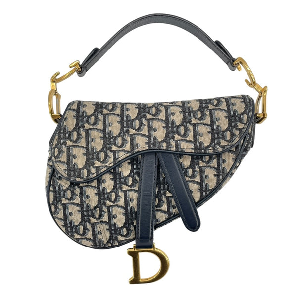 クリスチャン・ディオール Christian Dior サドルバッグミニ M0447CTZQ ネイビー GD金具 ジャガード レディース ハンドバッグ