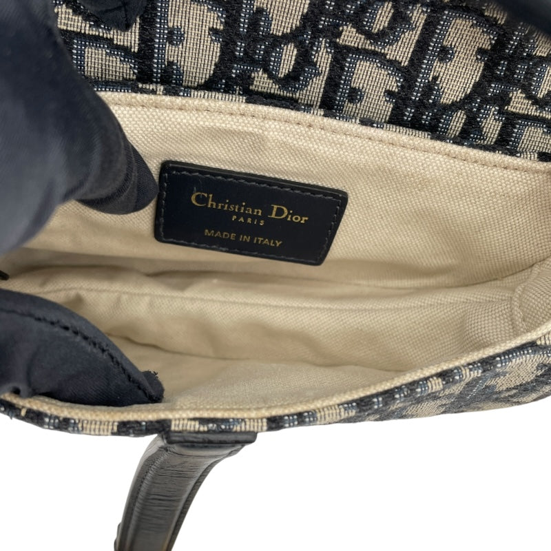 クリスチャン・ディオール Christian Dior サドルバッグミニ M0447CTZQ ネイビー GD金具 ジャガード レディース ハンドバッグ