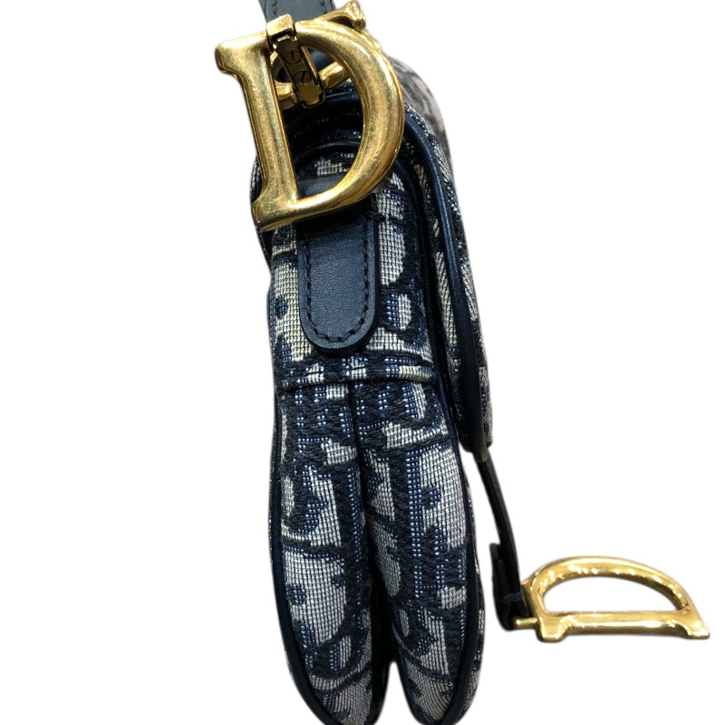 クリスチャン・ディオール Christian Dior サドルバッグミニ M0447CTZQ ネイビー/ゴールド金具 オブリークジャガード レディース ハンドバッグ