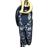 クリスチャン・ディオール Christian Dior サドルバッグミニ M0447CTZQ ネイビー/ゴールド金具 オブリークジャガード レディース ハンドバッグ