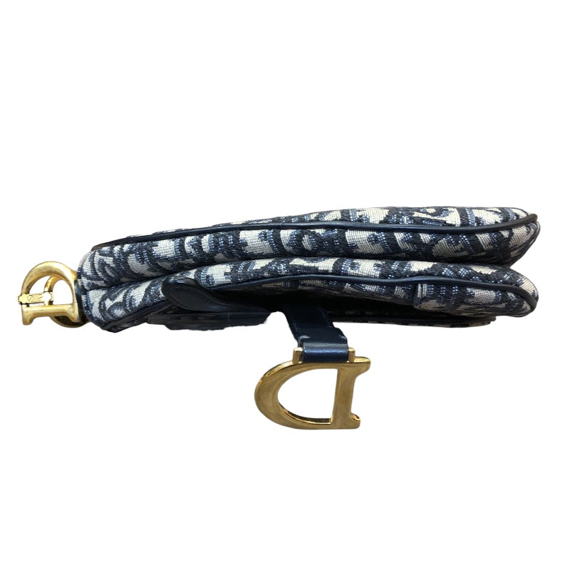 クリスチャン・ディオール Christian Dior サドルバッグミニ M0447CTZQ ネイビー/ゴールド金具 オブリークジャガード レディース ハンドバッグ