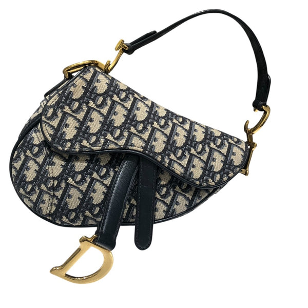 クリスチャン・ディオール Christian Dior サドルバッグミニ M0447CTZQ ネイビー ジャガード レディース ハンドバッグ