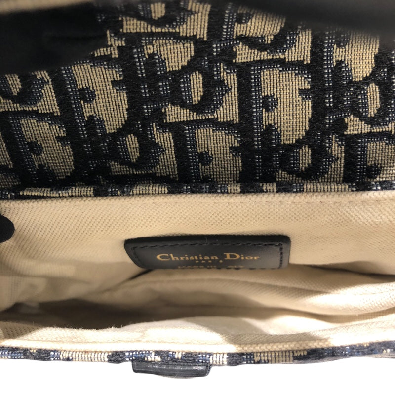 クリスチャン・ディオール Christian Dior サドルバッグミニ M0447CTZQ ネイビー ジャガード レディース ハンドバッグ
